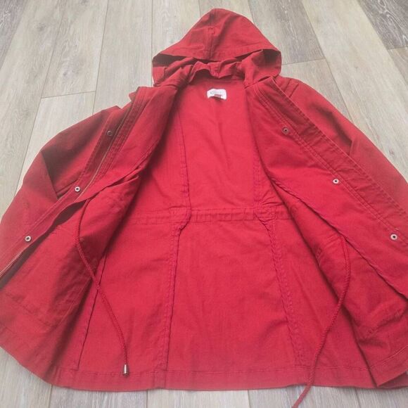 Market & Spruce red jacket Kathleen Cargo coat  size small - Picture 11 of 13